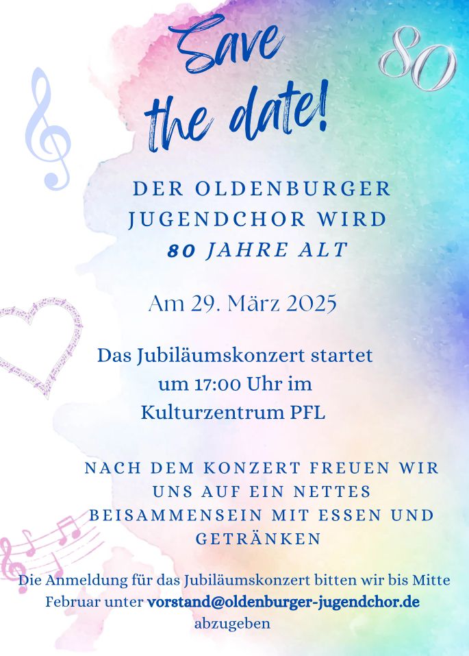 Save the date zum 80 jährigen Jubiläum